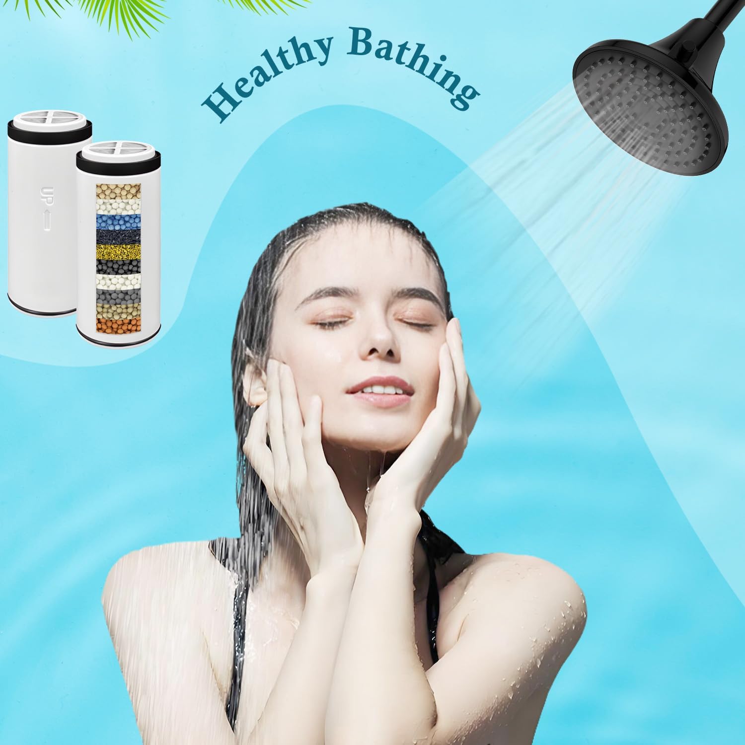 4-pcs Citivisovd Compatible with Homlord JDX2001 shower head filter, used for hard water, high output shower water filter that can reduce chlorine and fluoride.