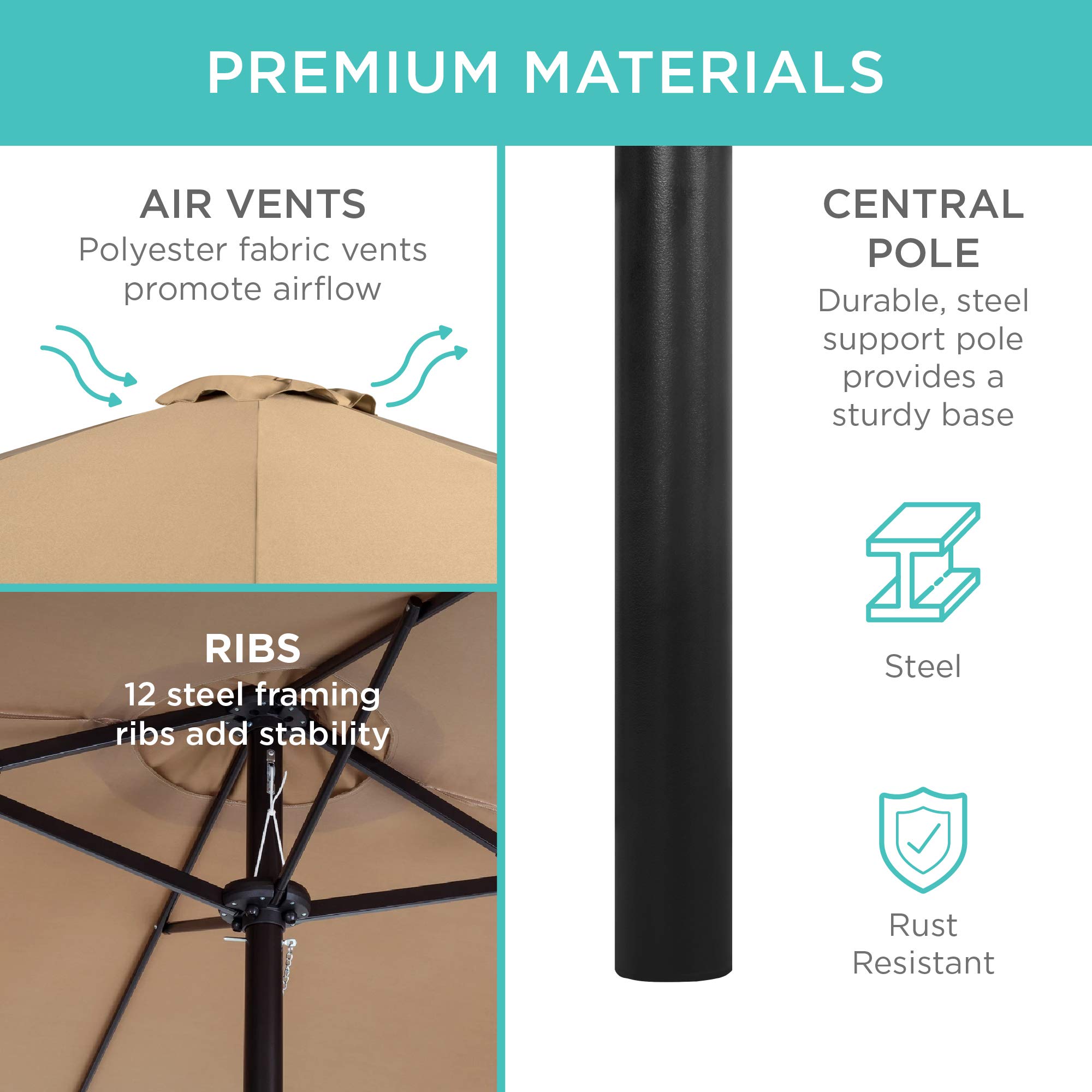 best choice products 15 twin patio umbrella canopy sky2837 Amazon.com : Best Choice Products 15x9ft Large Double-Sided Rectangular  Outdoor Aluminum Twin Patio Market Umbrella w/ Crank and Wind Vents
