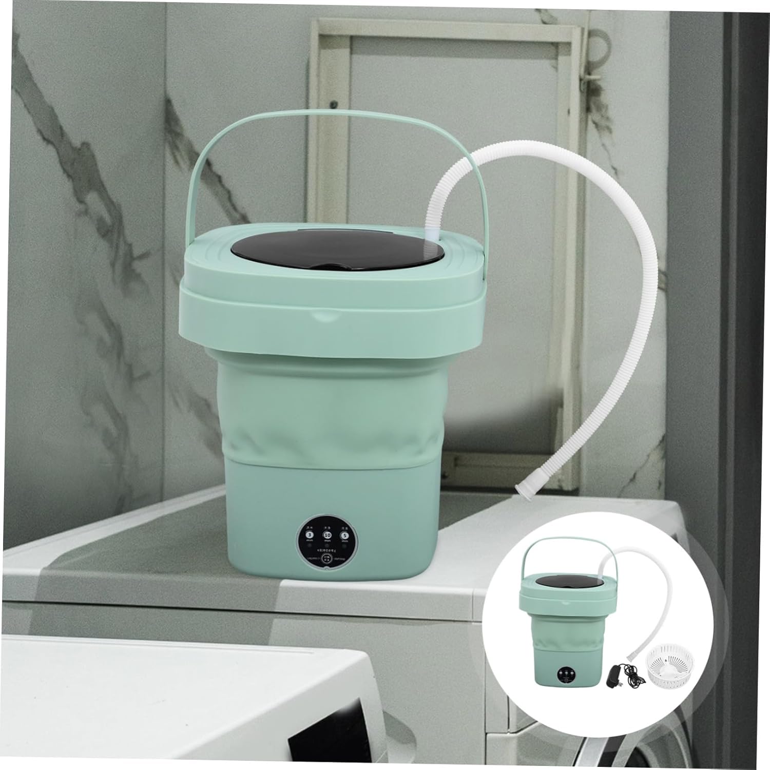 Portable Mini Washing Machine Compact Folding Washer for Home Dormitory Use Efficient Clothes for Underwear Socks Small Loads Us