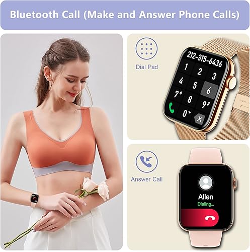 Miniatura 7 de Reloj inteligente para hombre (respuestahacer llamadas), pantalla táctil HD de 1.85 pulgadas, rastreador de pasos de fitness, compatible con Android