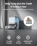 SwitchBot K10+ Pro Robot Vacuum Self Emptying for 90 Days Hands-Free, Super Quiet Mini Robotic Vacuum Cleaner with High Suction Power, Anti-Hair-Tangle, Works with Matter/Alexa/Siri, 2.4Ghz WiFi