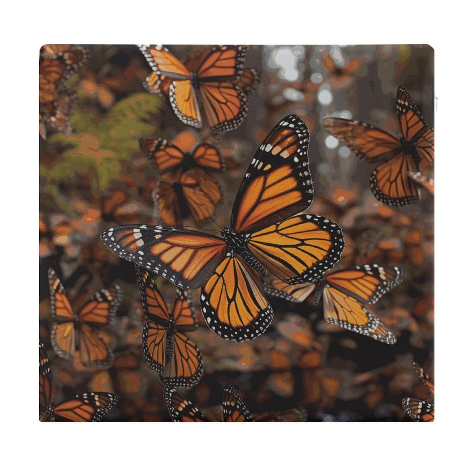 VstaDank Monarch Butterflies Square Cushion Cute Memory Foam Seat Cushions15x13In Comfort Meditation Floor Pillow Removable Cover Soft Stool Cushion Pillow for Balcony Tatami