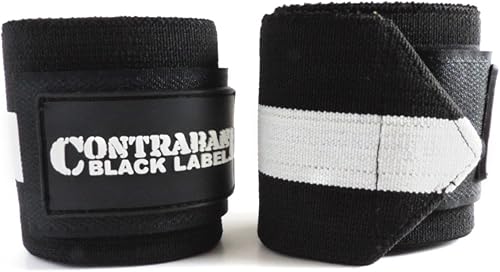 Contraband Black Label 1001 - Muñequeras para levantamiento de pesas con bucles para pulgar (par) - Soporte de muñeca de grado competitivo aprobado