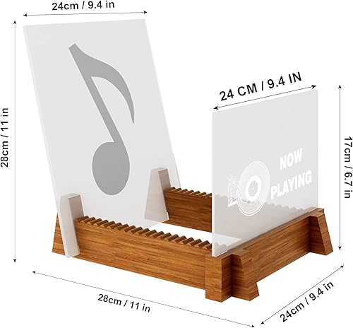 Miniatura 7 de YuanDian Exhibición y almacenamiento de discos de vinilo ilumina ahora jugando estante de acrílico con pantalla LED y alimentación USB