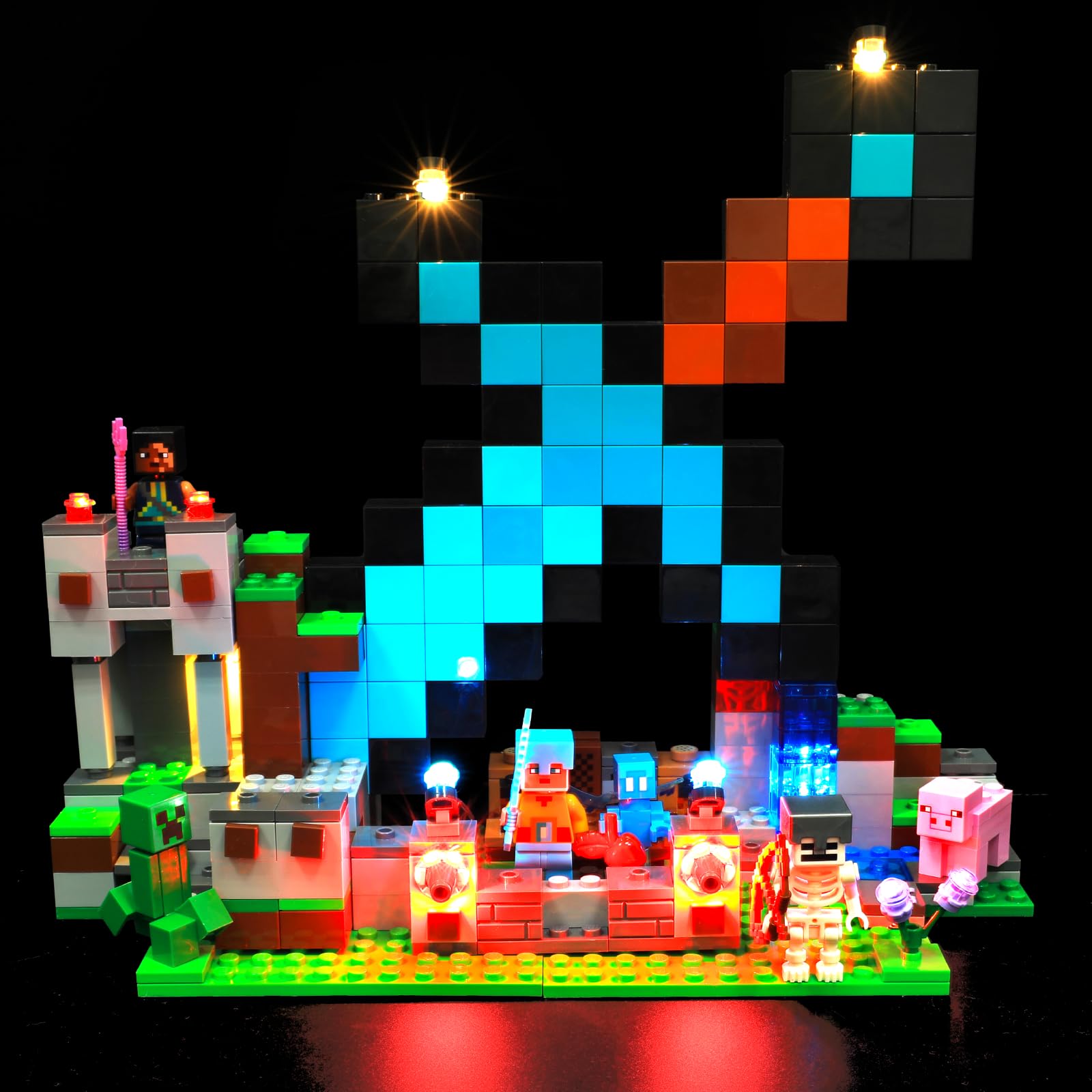 flashebrick Upgraded LED Light Kit Compatible with Lego Minecraft The Sword Outpost 21244, DIY Lighting Set for Lego 21244 (Model Not Included)​