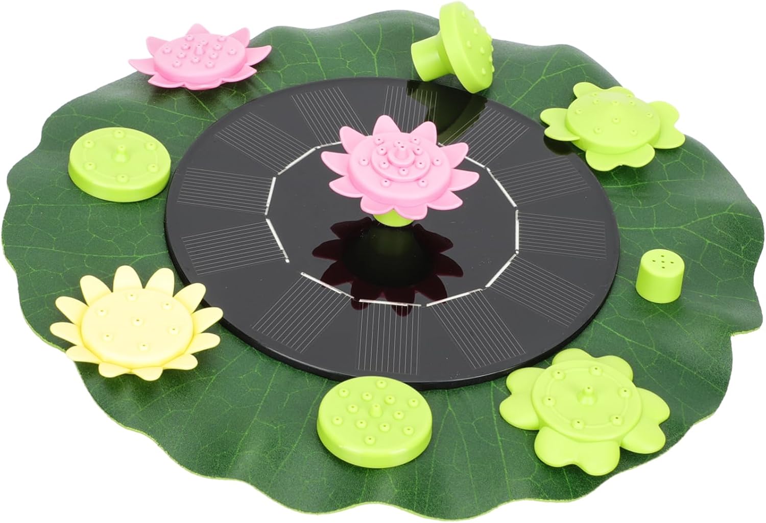 POPETPOP Solar Floating Fountain with Spray Lotus Decor for Ponds Pools and Birdbaths Durable Solar-powered Water Feature with Replaceable Nozzles
