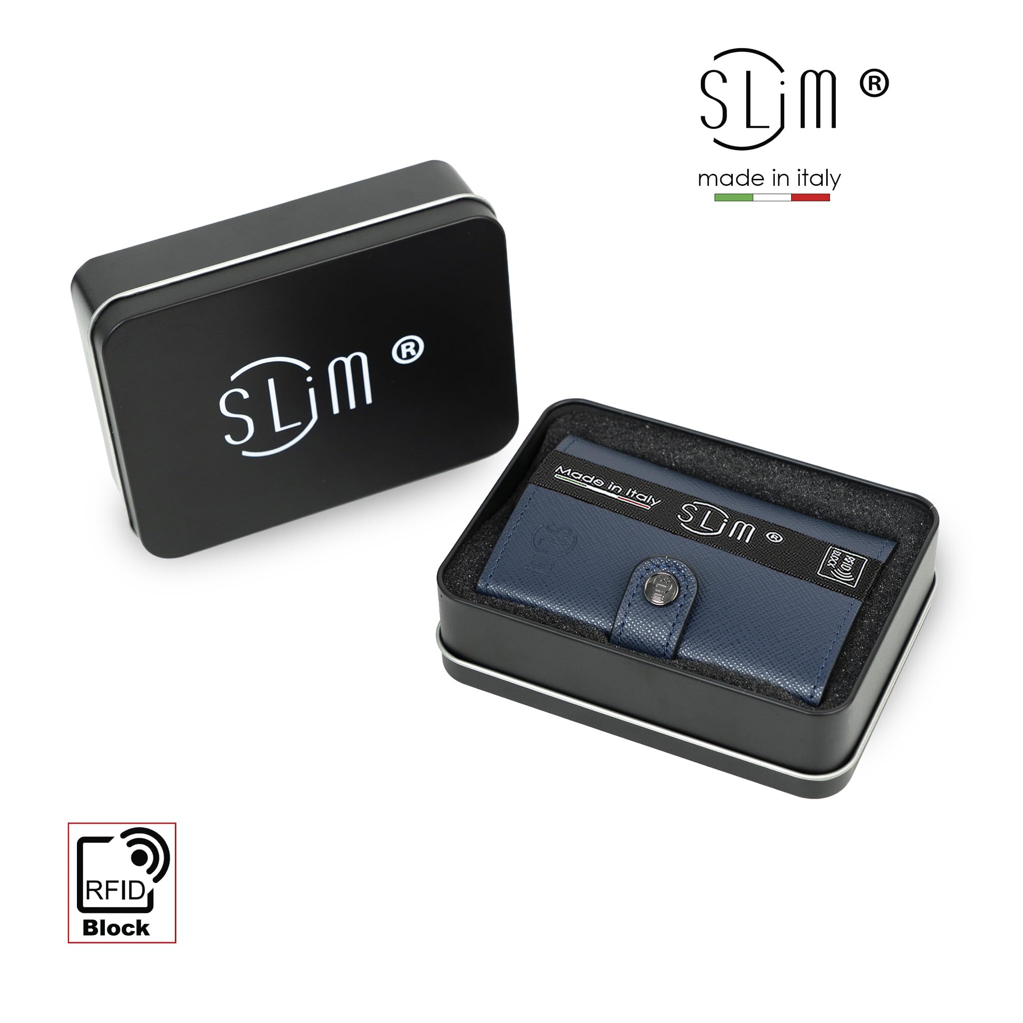 SLim Porta Carte di Credito Schermato Portafoglio Uomo Rfid Portatessere Anticlonazione Donna Portacarte Uomo