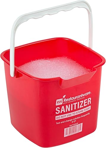 Miniatura 8 de Restaurantware RW Clean 6 Quart Cleaning Bucket 1 Detergent Square Bucket - With Measurements Built-In Spout And Handle Red Plastic Utility Bucket