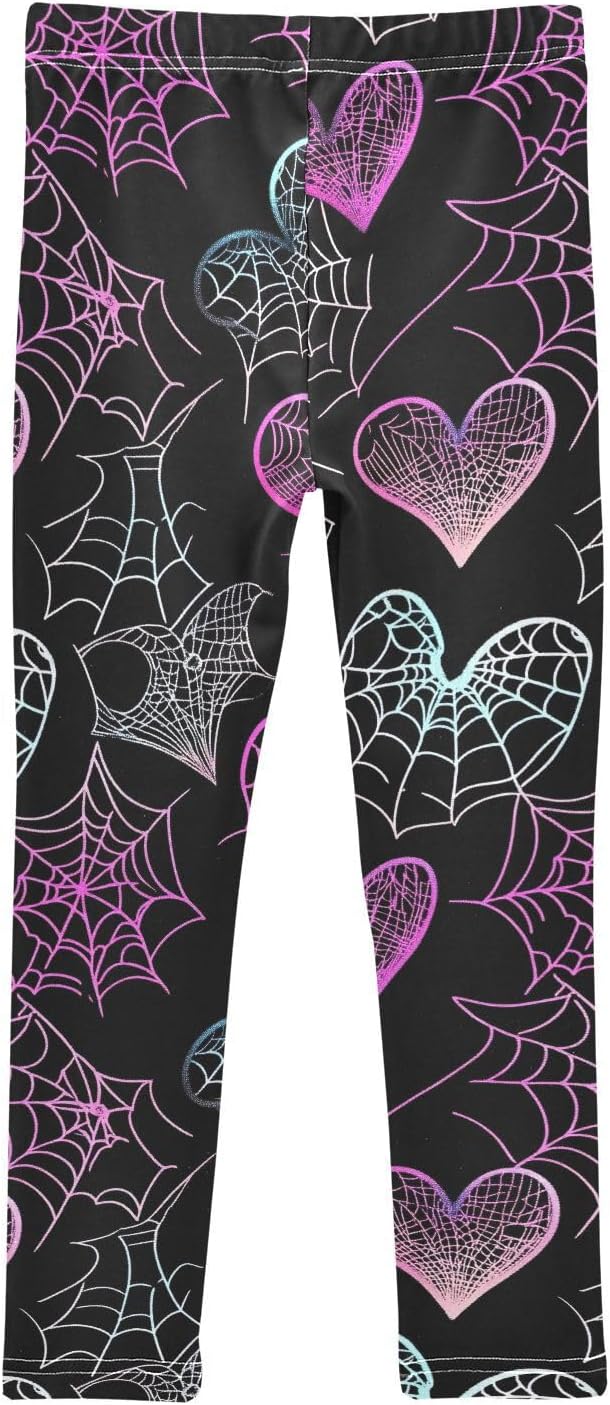 GAIREG Kids Full-Length Leggings Neon Heart Black