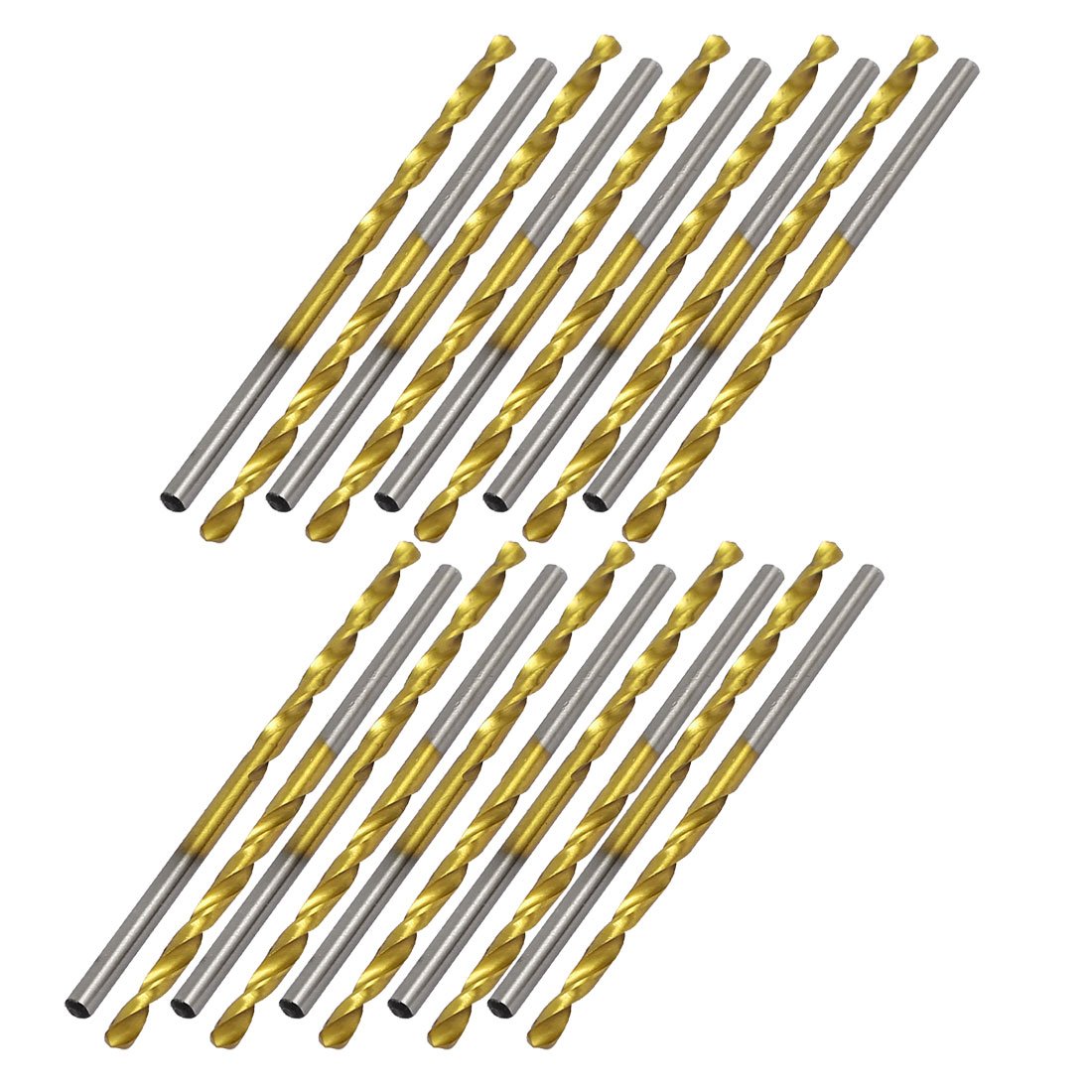 Aexit 20pcs 2.4mm Tool Holder Drilling Dia Titanium Plated Double Flutes Twist Drill Bit Model:67as219qo181