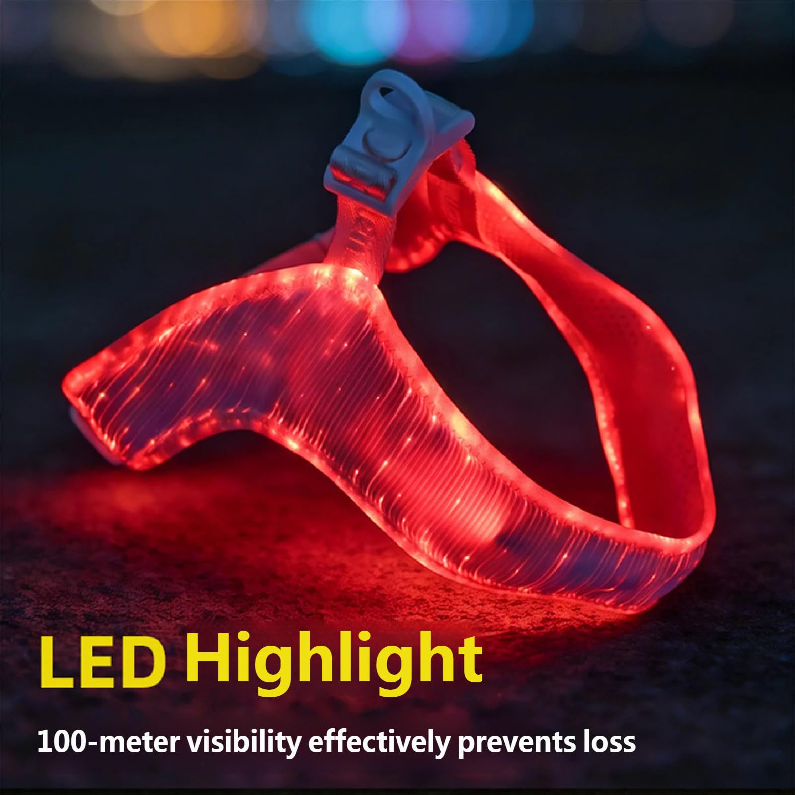 Pettorina per cani in rete a LED per passeggiate serali, gilet regolabile per animali domestici con pannello luminoso e punto di clip superiore per uso quotidiano pettorina illuminata per cani in rete