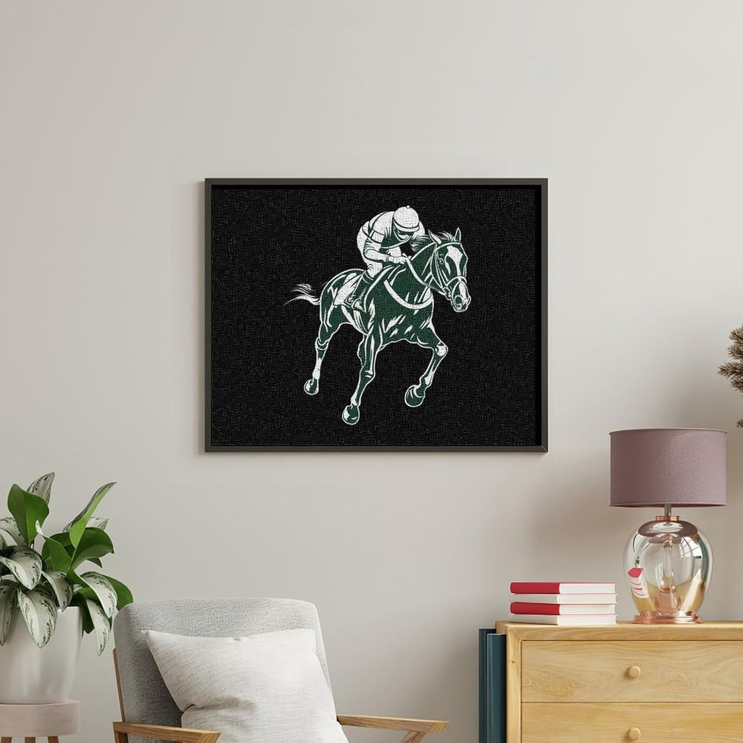 Horse Racing Equestrianism Paint by Numbers for Adults DIY Oil Painting Kit Digital Paintings on Cotton Abstract Artwork 22x18 Inch