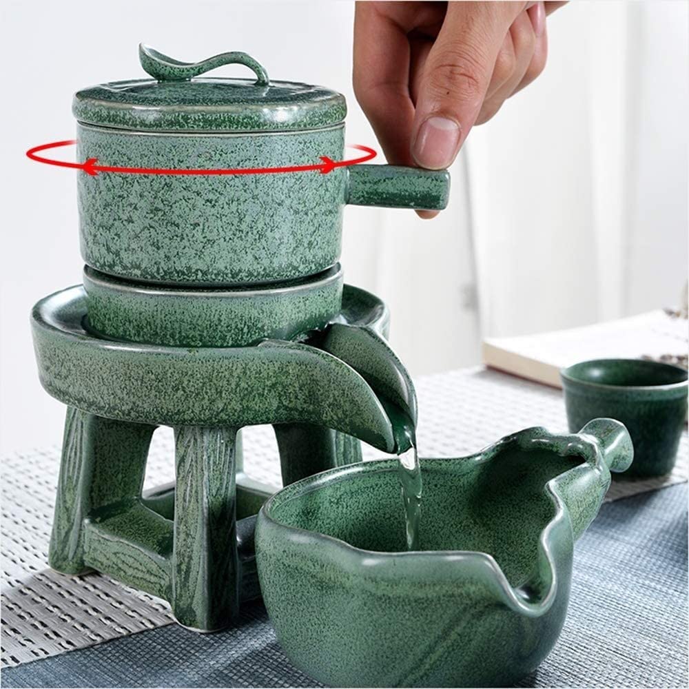 Serwis Do Kawy Na Przyjęcie Zestaw do herbaty ręcznie robiony chiński Vintage, kamienny młynek wygodny porcelanowy czajniczek i 8 filiżanek Popołudniowa