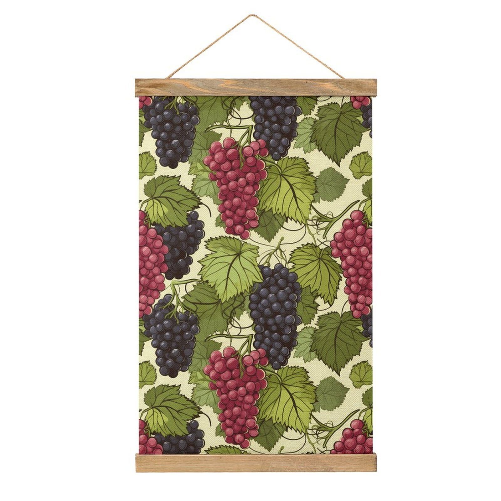 CGSBNGHA Food Grapes Wall Art Prints Linen Hanging Painting Scroll Paintings Pictures Decor for Home