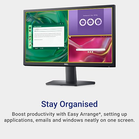 Dell SE2225H 21.5 Inch Full HD (1920x1080) Monitor, 75Hz, VA, 5ms, VESA (100x100mm), HDMI, VGA, Black