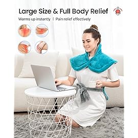 RENPHO Heating Pad for Back Pain Relief, Christmas Gifts for Men Women, FSA Eligible, Stocking Stuffers, Edge Weighted Electric Heat Pad for Neck and Shoulder, ETL Certified, 24x33, Gray Green