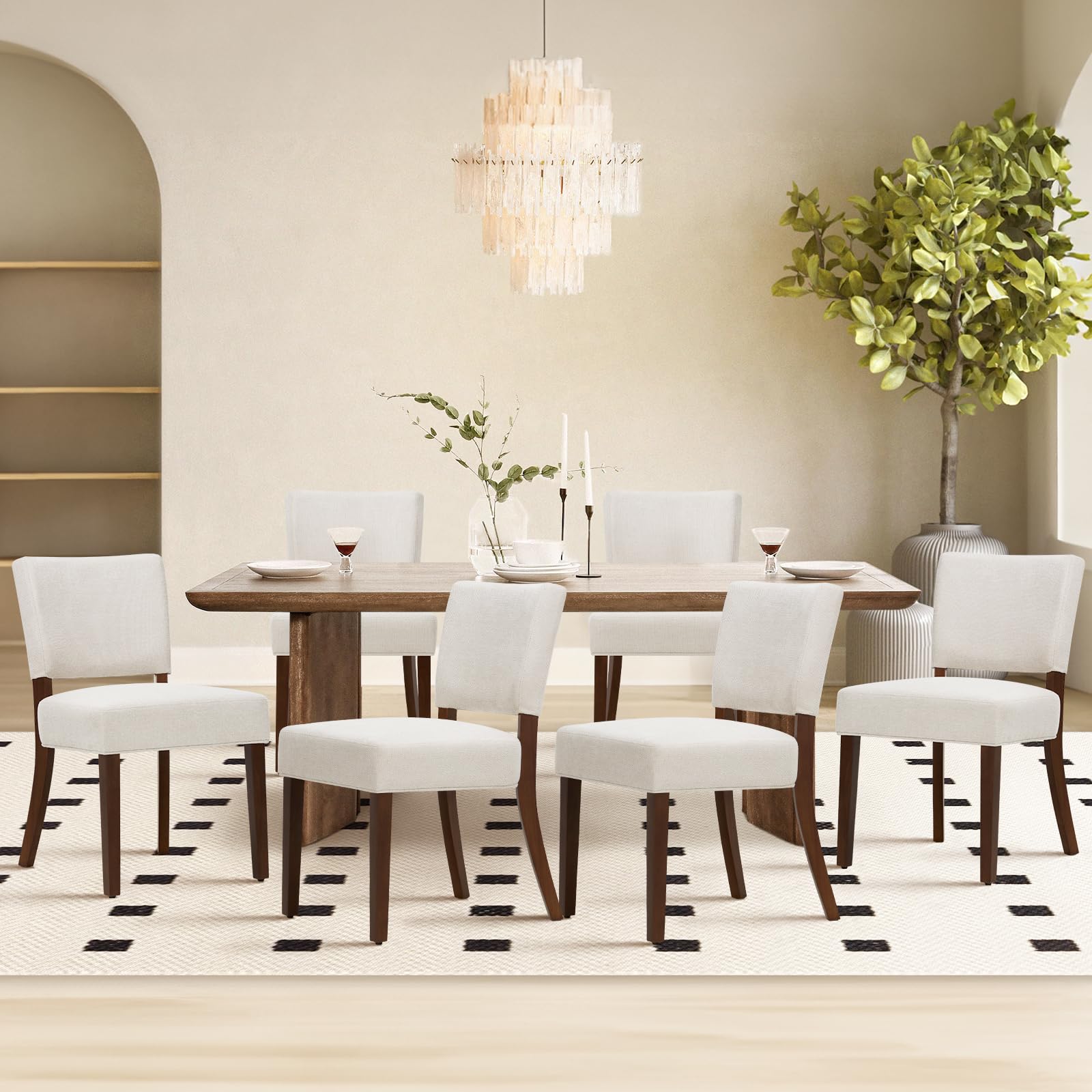 Colamy Upholstered Open Back Dining Chair: Elegance Unveiled