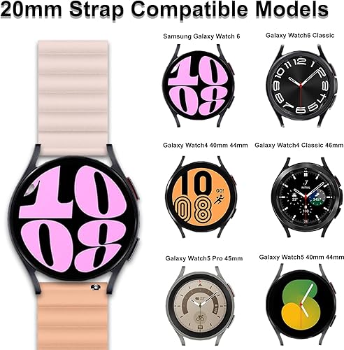 Miniatura 3 de elfofle Correa de 0.78 pulgadas compatible con Samsung Galaxy Watch 6Watch 6 ClassicWatch 55 ProWatch 4 1.575 pulgadas1.732 pulgadasWatch 4 Classic