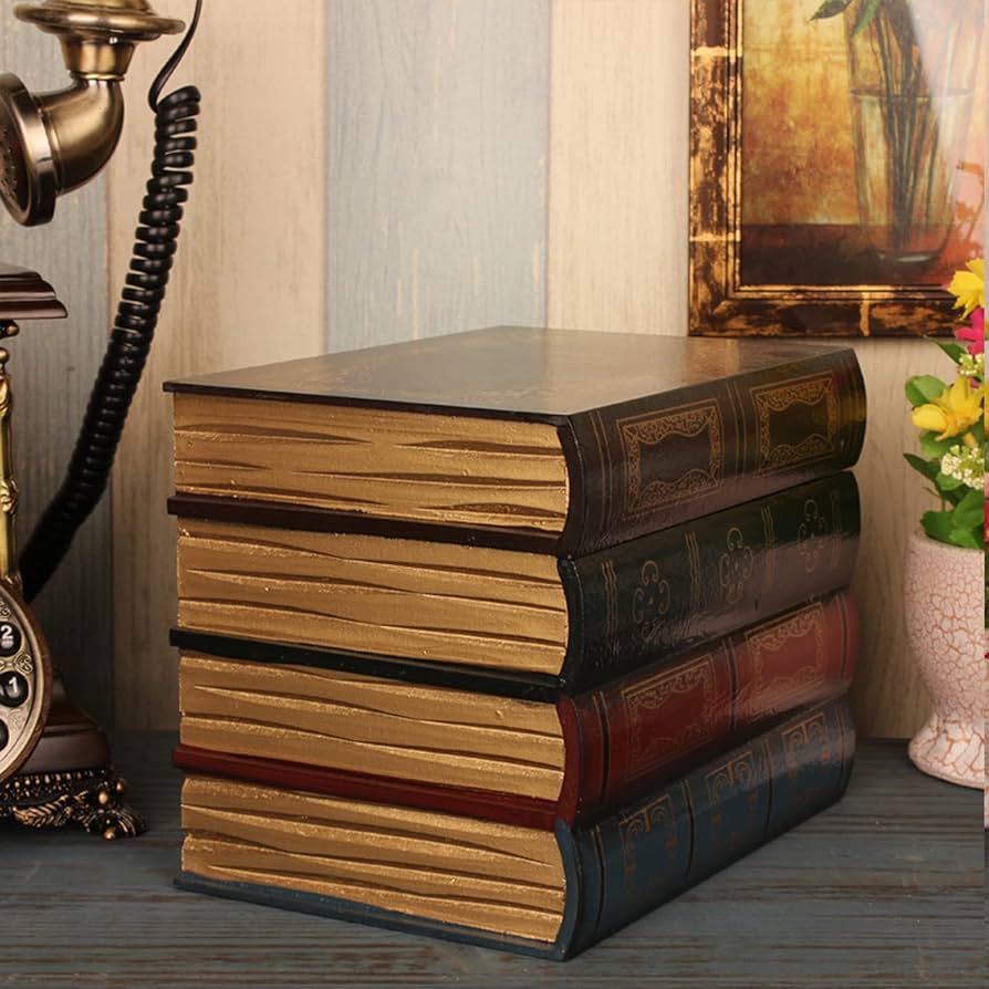 Amazon.com: PLAZOTTA 2 Pack Decorative Book Boxes Wooden
