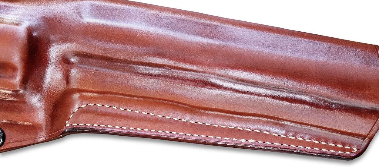 Premium Leather Three Slot Belt Holster with Retention Strap Fits Model 350 Legend X-Frame 7RD 7.5" Barrel, R/H Draw, Brown Color #6435#