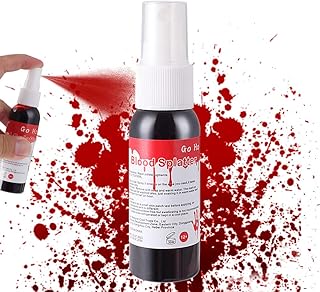 Go Ho Fake Blood,(1 oz)Fake Blood Spray,Halloween Fake Blood Washable,Eye Blood Drops,Blood Splatter for Clothes,Halloween Zombie Monster Vampire Blood Costume Cosplay Makeup,1PC