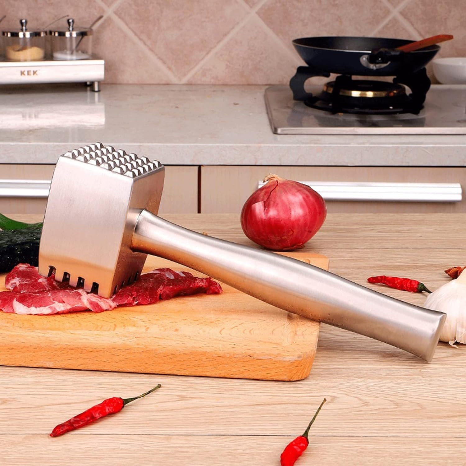 Food Hammer 1PCS Stainless Steel Multi-Functional Tender Meat Tenderizer Large Steak Hammer Kitchen Western Food Tools