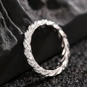 Fashion 925 Silver Filled Ring Women Cubic Zircon Wedding Jewelry Size 6-10-Silver-Q307-6