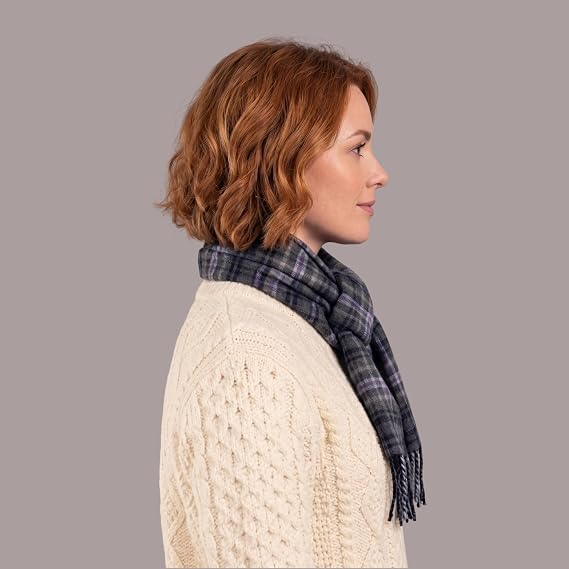 Brushed Wool Plaid Scarf Made in Scotland