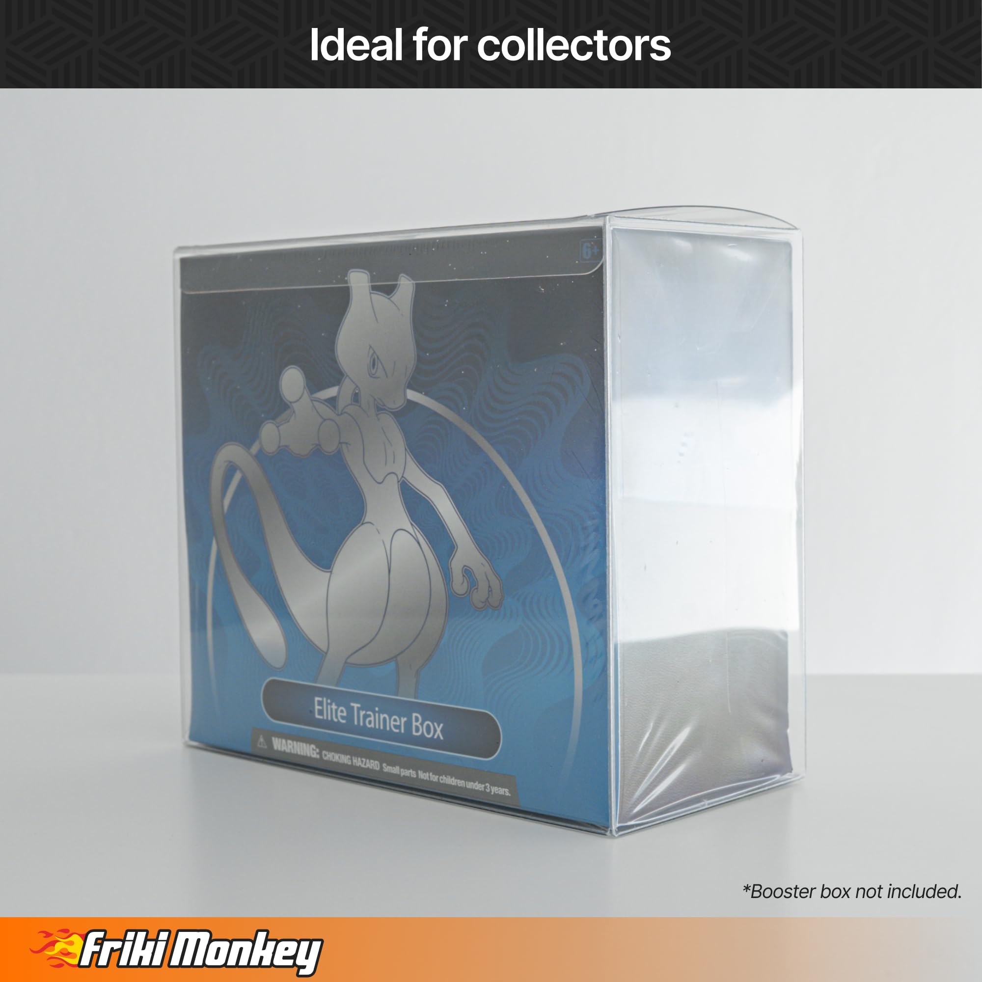 PET Elite Trainer Box 10 sztuk, plastikowa osłona na pudełka ETB 19 x 16,7 x 9 cm, kompatybilna z Pokémon Elite Trainer Box - Sztywny, wytrzymały, odporny na kurz