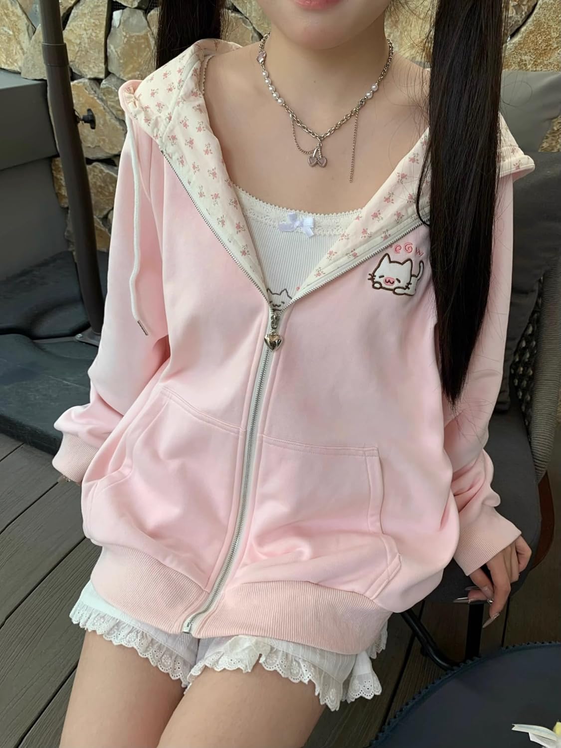 Pokn Y2K Jojifuku Cutecore Kawaii Hoodie Clothes Women Long Sleeves Tops Graphic Cutecore Shoujo Clothes - Image 4