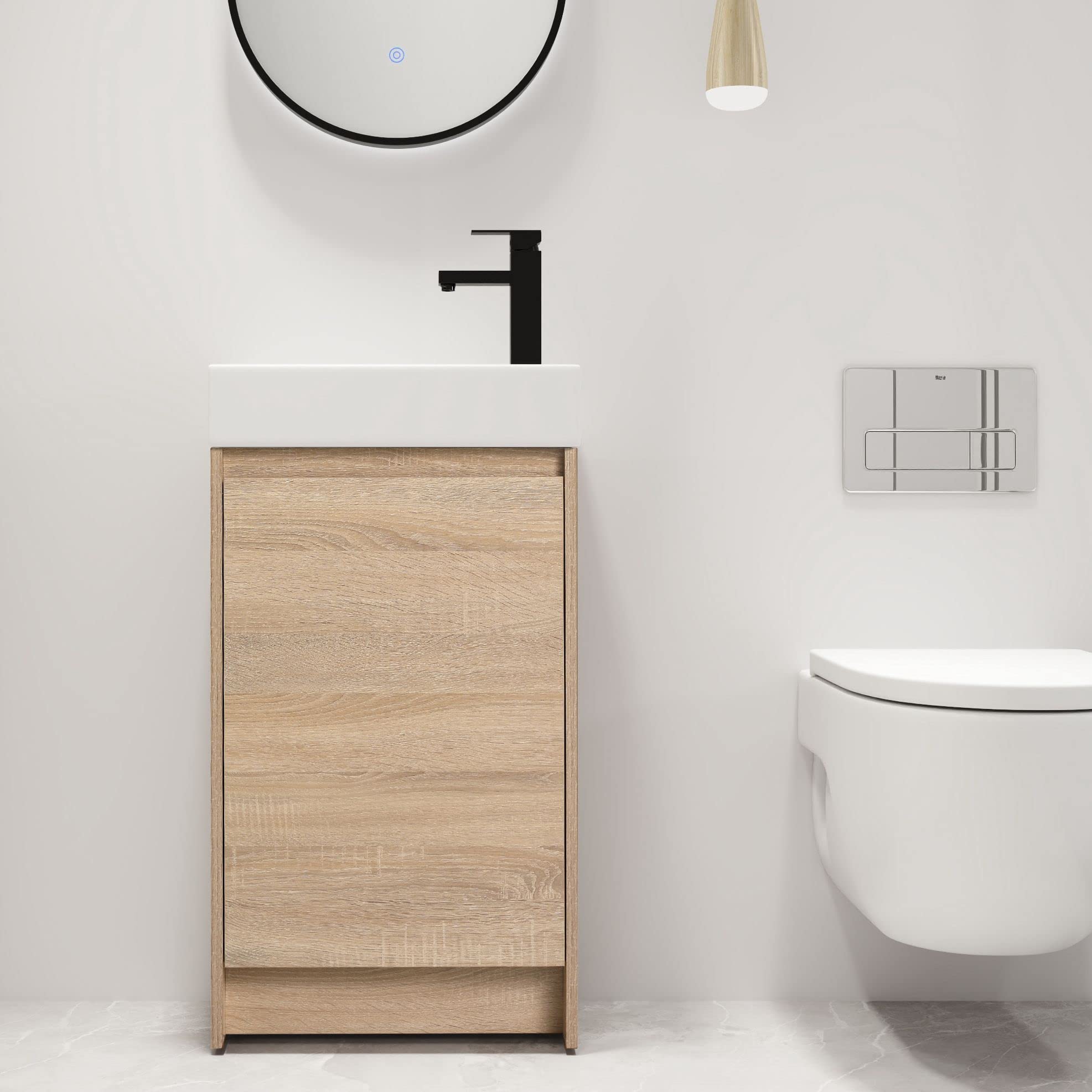 Malwee 18 inch Freestanding Bathroom Vanity in Light Brown