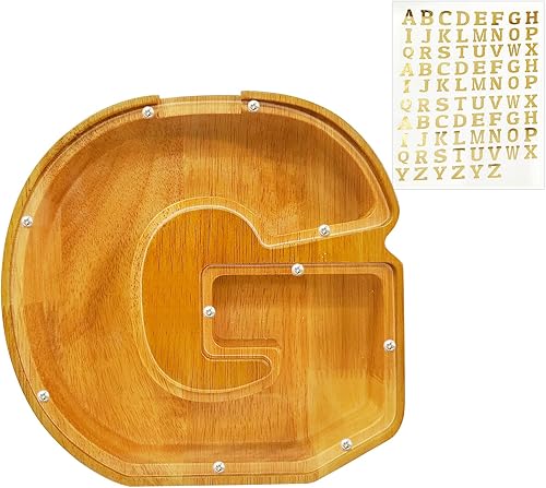 Miniatura 10 de Ladenk Alcancía de madera grande personalizada de 9 pulgadas para niños, niños, niñosniñasadultos, bancos creativos para niños para billetes y