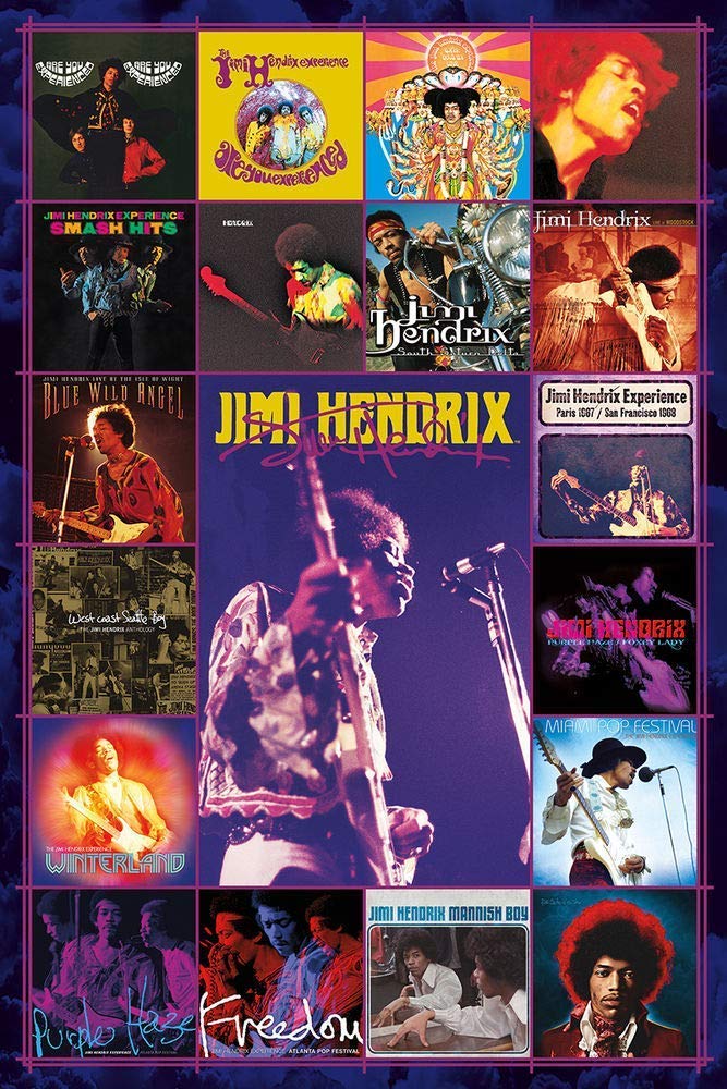 NMR Jimi Hendrix Album Covers Laminated Poster - 24.5" x 36.5"