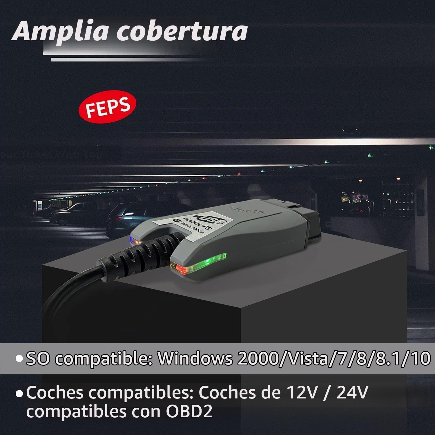 vgate vLinker FS diagnóstico OBD2 Interfaz USB Adaptador OBD para Windows