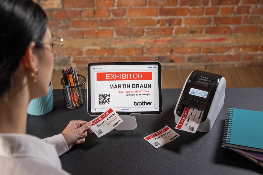 Brother QL810WC Drukarka Etykiet Wi-Fi AirPrint Dwukolorowa Czerwono-Czarna