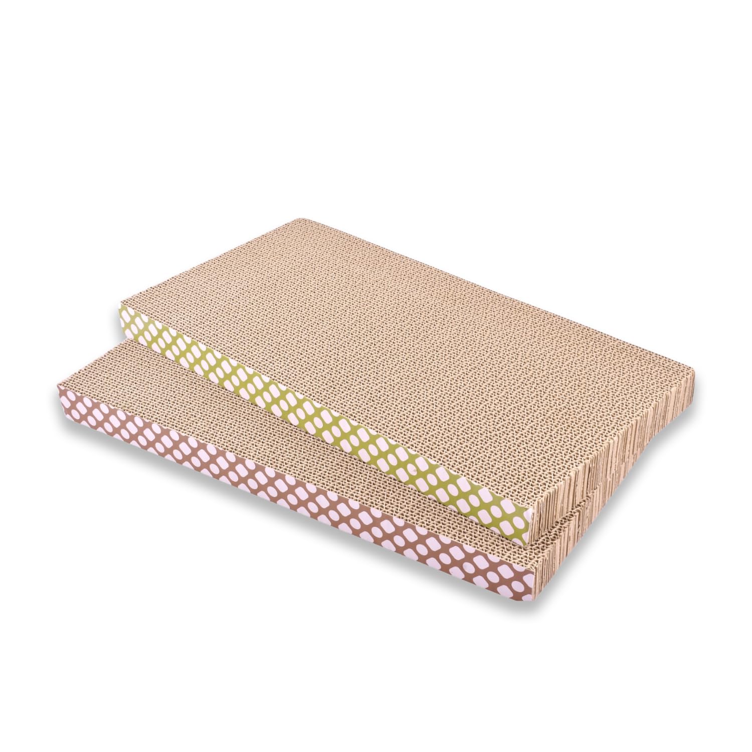 Pawptails Cat Scratcher with Organic Catnip| 2PCS Corrugated Cardboard Cat Scratch Pad for Indoor Cats & Kittens |Durable Scratcher for Claw Care & Furniture Protection (Flat Board Cat Scratcher)