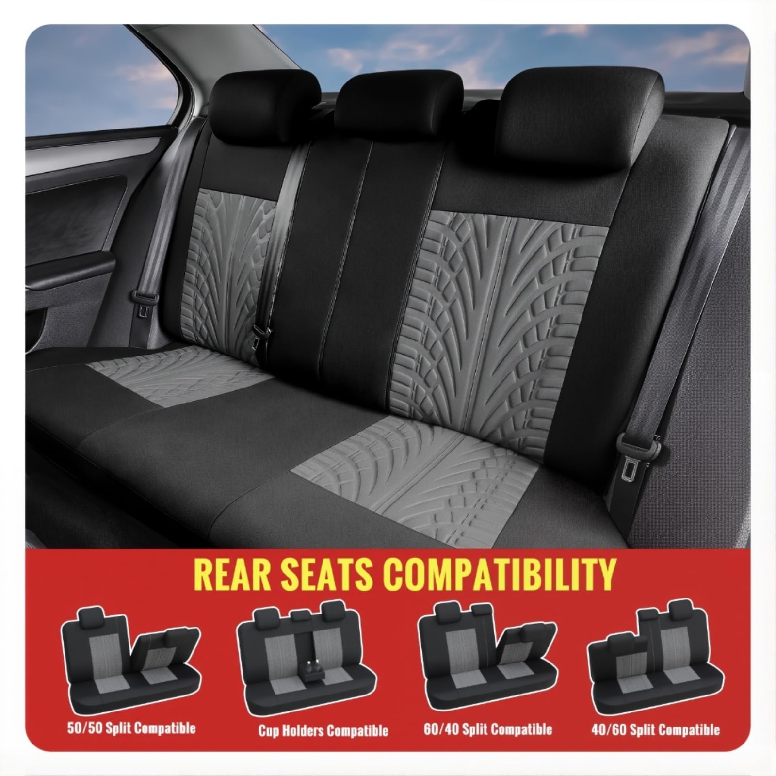 Coprisedili Auto Completi, per Hyundai Atos Prime (MX) 1999-2015 Protezione Integrale Traspirante Set 9 Pezzi Accessori Interni Lavabili Universali,B