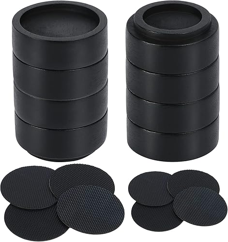 Miniatura 8 de Stahala Elevadores de cama (juego de 8) elevadores de altura de 1 pulgada, 2 pulgadas, 3 o 4 pulgadas, muebles de madera natural maciza, elevadores