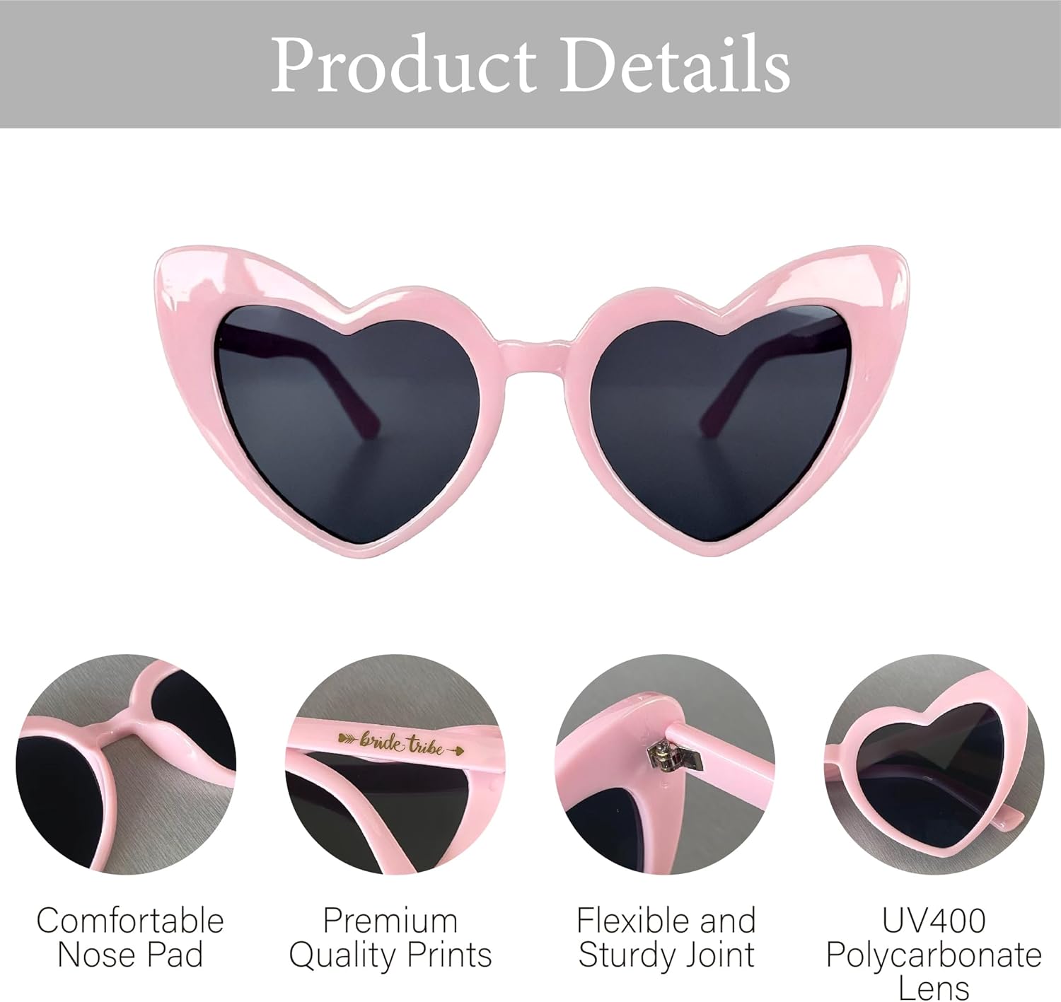 LADY&HOME 10 Pairs Heart Shaped Sunglasses Bachelorette Sunglasses Heart Sunglasses Bachelorette Party Favors Supplies
