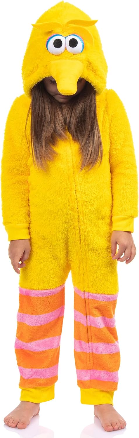 Sesame Street Kids' Character Union Suit Kigurumi Hooded One Piece Footless Fleece Pajama
