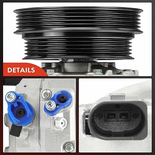 Miniatura 7 de A-Premium Compresor de aire acondicionado con embrague compatible con Volkswagen Jetta 2005-2014, Passat 2012-2014, Golf Beetle Cabrio R32 Rabbit y