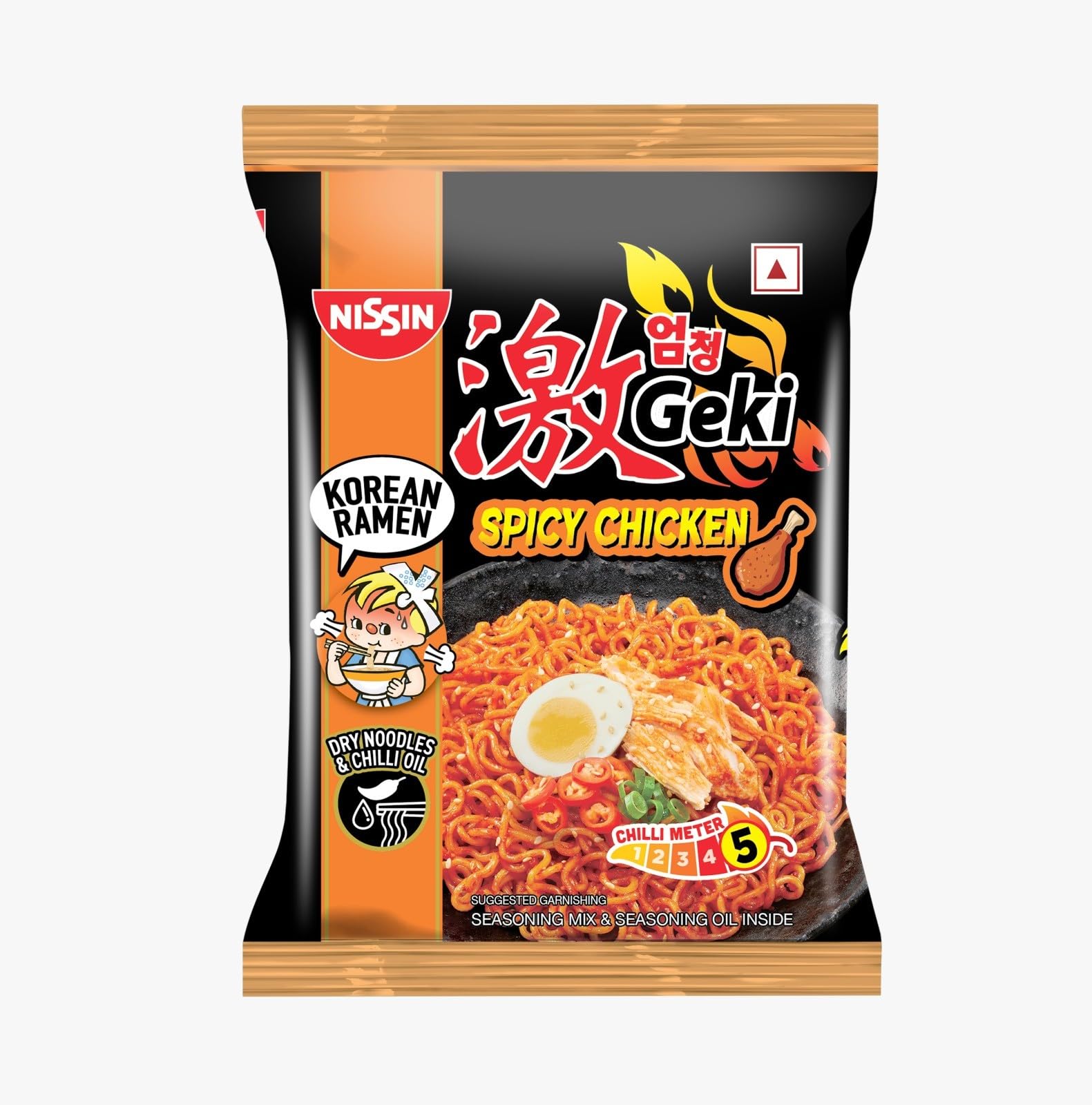 Nissin Geki Korean Ramen Spicy Chicken Instant Noodles, 80gm