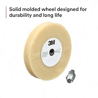 3M Stripe Off Wheel Adhesive Remover Eraser Wheel Removes Decals, Stripes, Vinyl, Tapes and Graphics 4 diameter x 5/8 thick 3/8-16 threaded mandrel 07498 Pack of 1