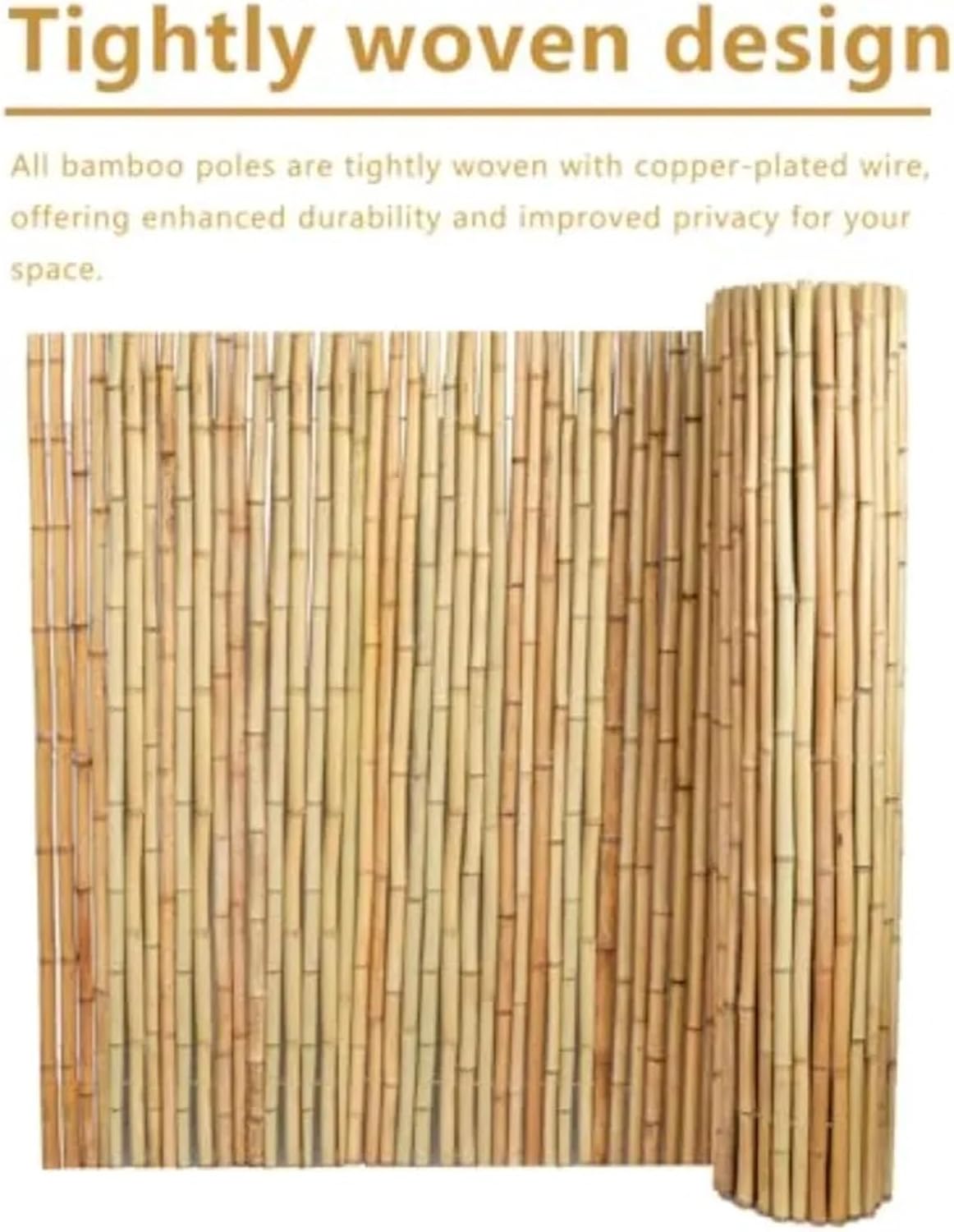 4FT X 6FT Natural Bamboo Fence Roll Privacy Screen Panels for Garden & Outdoor Spaces