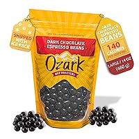 Vista 1 de OZARK NUT ROASTERS, Granos de café expreso de chocolate oscuro, aperitivos con sabor a café, granos de café de chocolate negro gourmet de clase