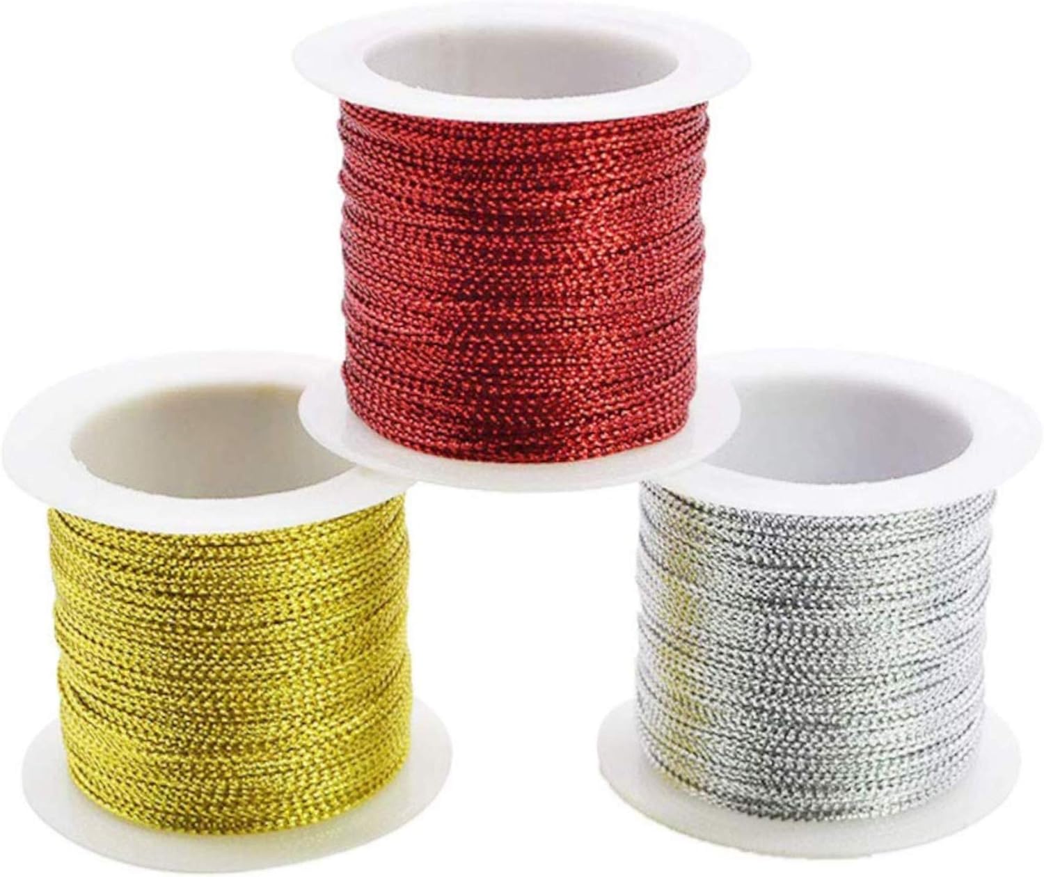 3 Rolls Metallic Cord Jewelry Thread Craft String Lift Cord, 1mm