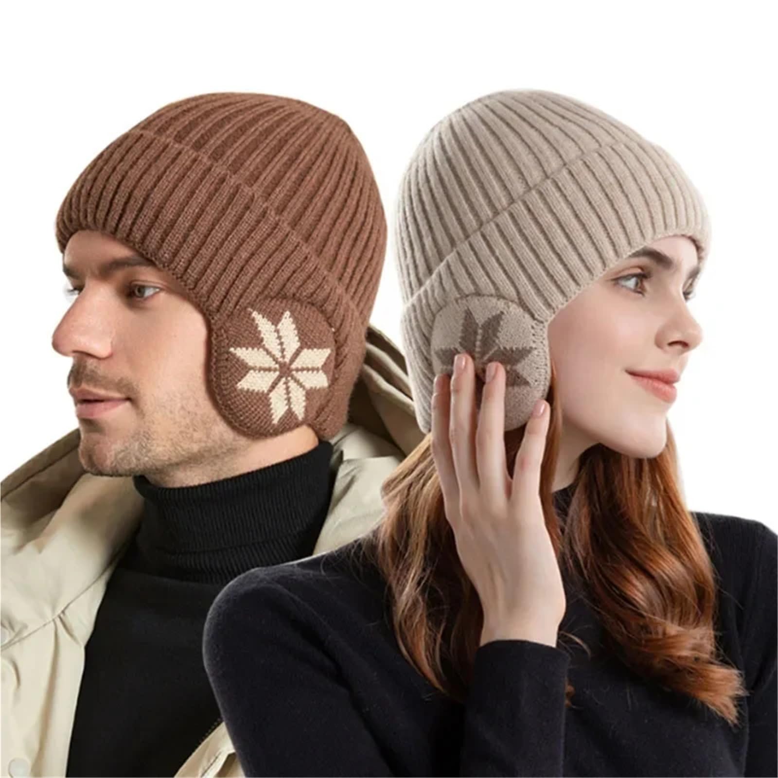 Cappello in cotone lavorato a maglia caldo peluche da uomo invernale unisex Protezione for le orecchie esterno più berretto in velluto for cappelli pullover donna per Gita