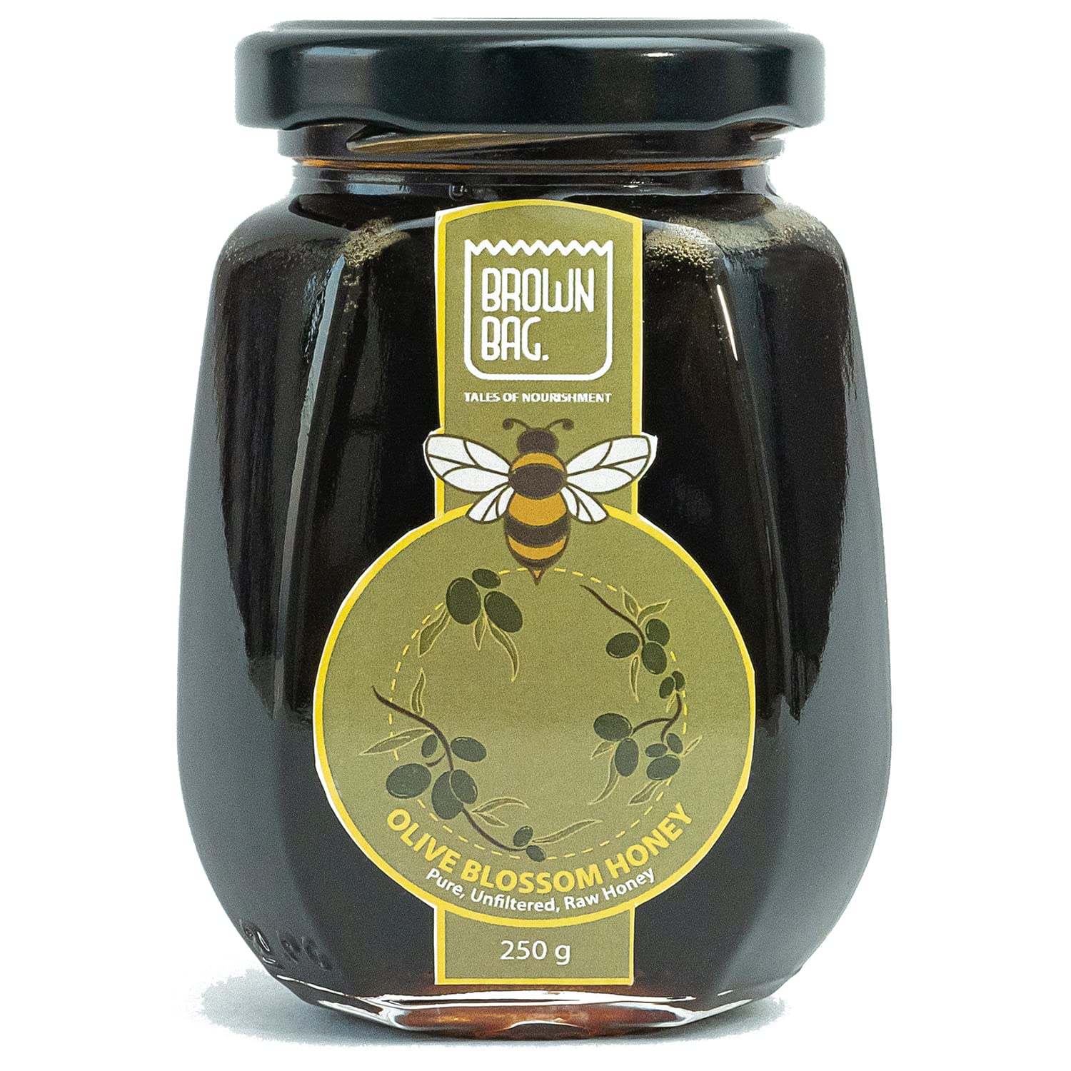 Olive Honey - 100% Pure Raw Organic Unprocessed| 100% Pure NMR Tested Shahad | No Added Sugar |Natural & Unpasteurized Immune Booster Flavoured Original Honey (Pack of 1)_250g