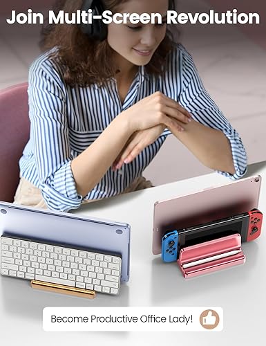 Miniatura 7 de Vaydeer Vertical Laptop Stand for Desk, Dual Slots Plastic Laptop Holder with Space Saving 4-in-1 Design, Adjustable Laptop Stand Supports MacBook,