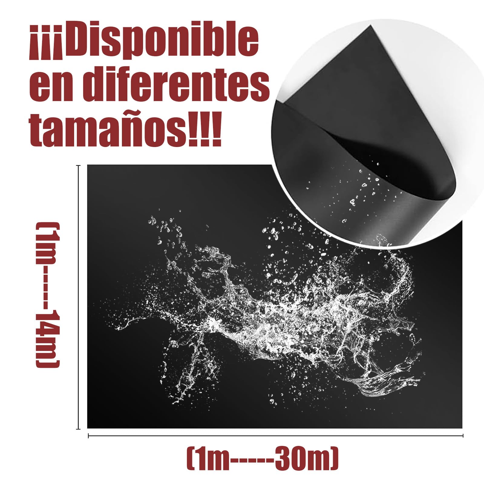 Membrana durevole per stagno per piscine per pesci rivestimento impermeabile resistente agli strappi Copertura per piscina da giardino 6 × 11 m Pellicola impermeabilizzante per stagni pesanti